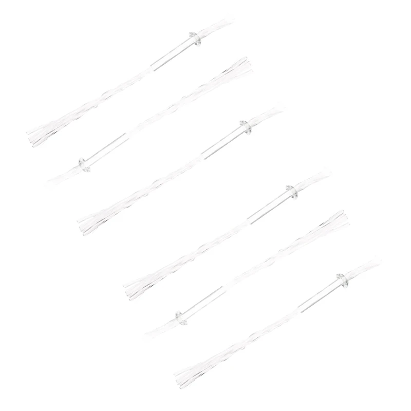 

6Pcs Glass Tube Oil Lamp Wick Holder Adapter With 4.7 Inch Round Cotton Wick White