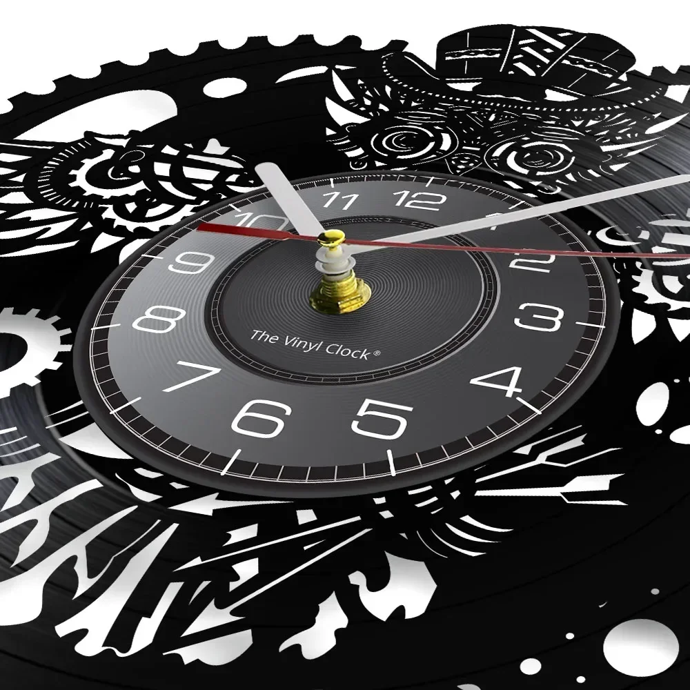 Настенные часы в стиле стимпанк с изображением совы винтажные настенные