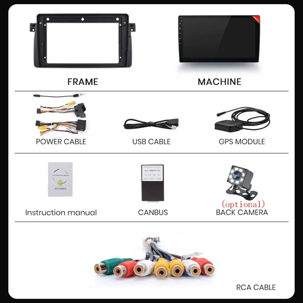 Android 13 CarPlay Auto Радио для BMW E46 M3 318/320/325/330/335 4G Автомобильная мультимедийная