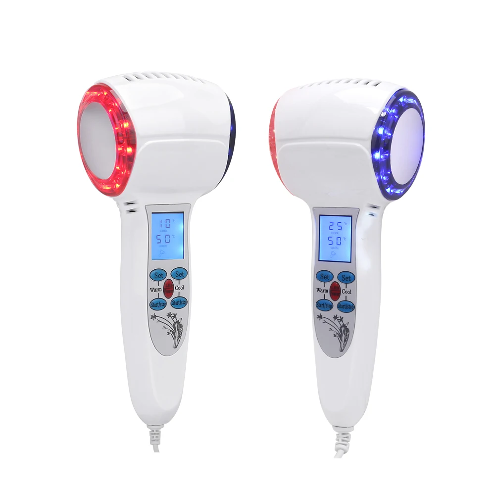 Portable facialcryotherapy hammer hot cold facial massage hammer korea with blue red led light