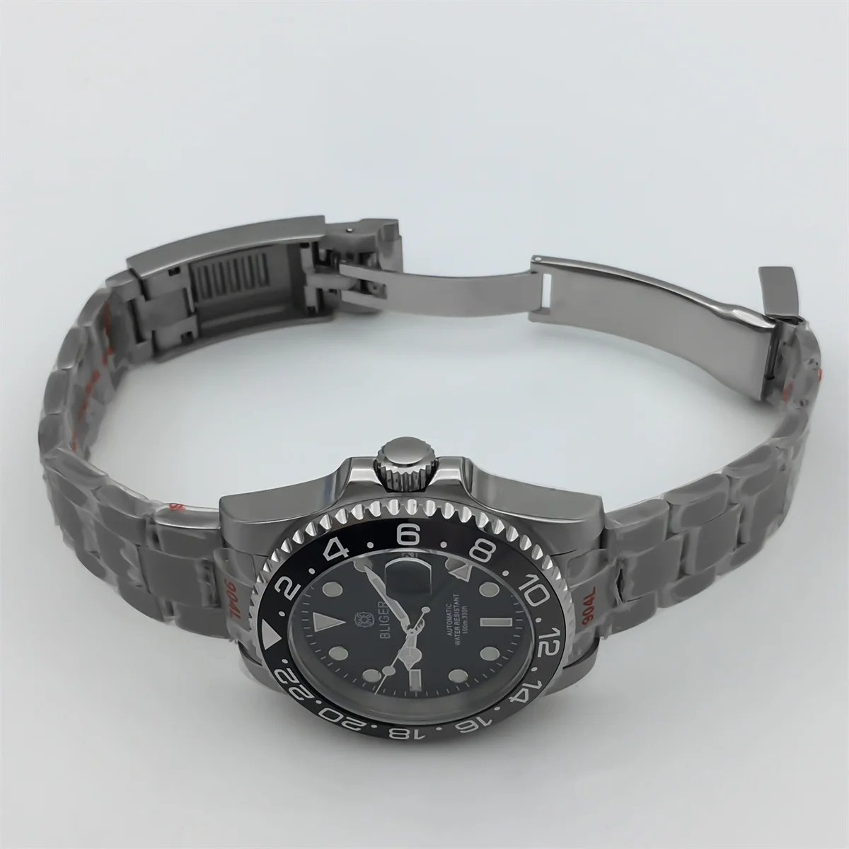 Мужские часы NH34 GMT 40 мм с черно-серым керамическим безелем Сапфировое стекло