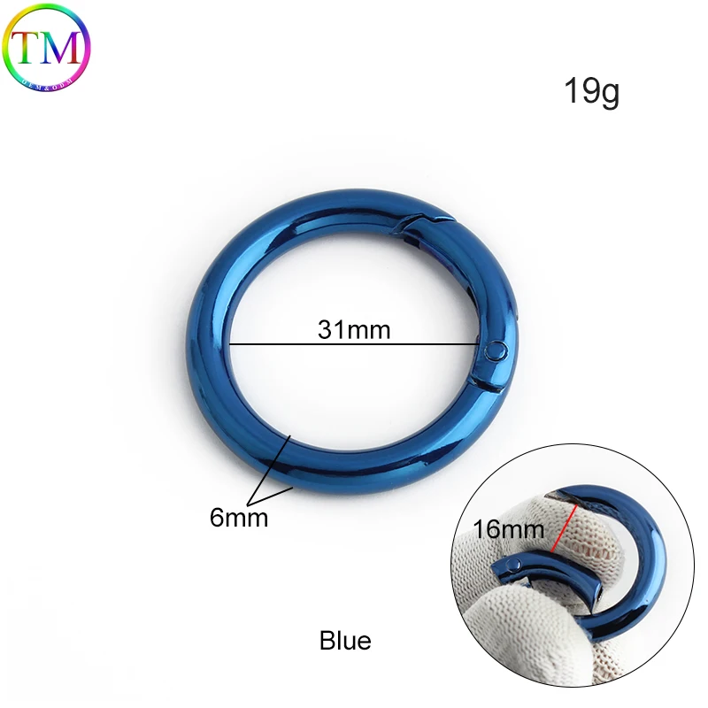 Синий цвет металлическая пружина искусственные кольца разблокированный карабин