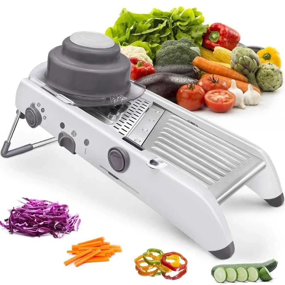 

Types Stainless Steel Adjustable Mandoline Slicer, Julienner Grater Food Cutter, Dicer with Adjustable Thickness for Vegetables