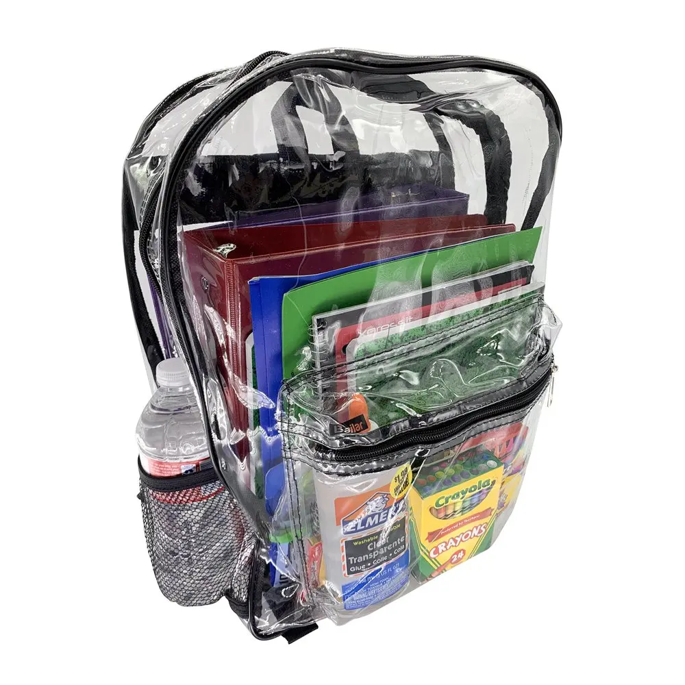 Clear Backpack Black with Pencil Pouch