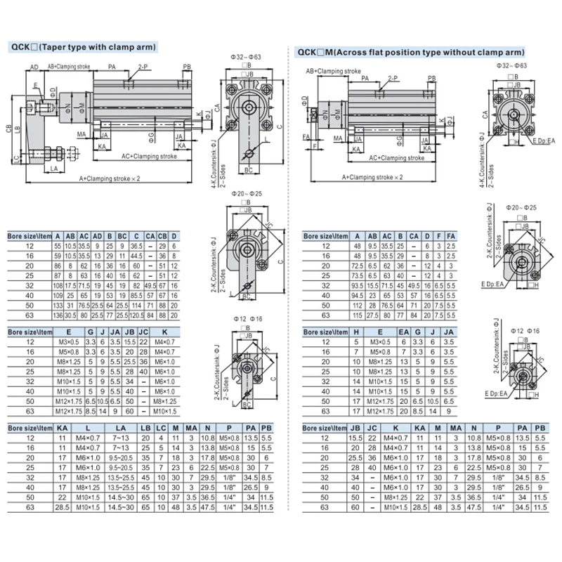 Воздушный цилиндр серии QCK QCKL QCKR QCKL/R12/16 Поворотный зажимной с магнитным