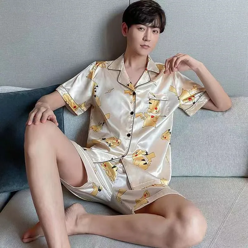 Lover Couple Pijama Spring Summer Homesuit for Men Women Long Pants Shorts Top Shirts Matching Pajamas Anime Japan Home Clothing