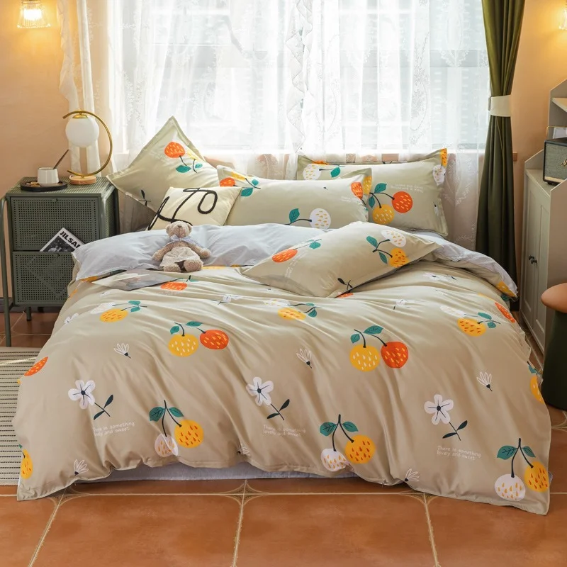 

Floral Printed Home Queen Bedding Set Soft Fresh Comfortable Duvet Cover Set with Sheets Quilt Covers Pillow Cases 3-4 Pcs Suit