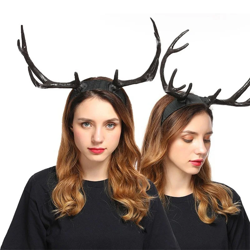 

Antlers Headband Halloween Elk Headwear for Halloween Party Wear Deer Horn Hair Band Christmas Headpiece Party Supplies