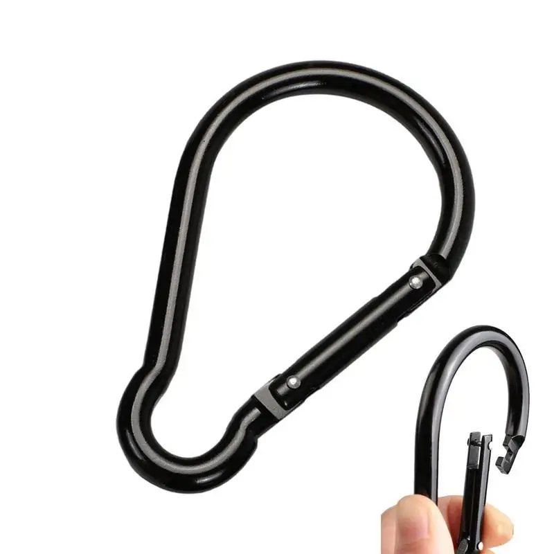 

Black Carabiner Clip Aluminum Carabiner Clip Aluminum Alloy Large Lightweight Carabiner Clip For Non-Locking Design Gourd Shape