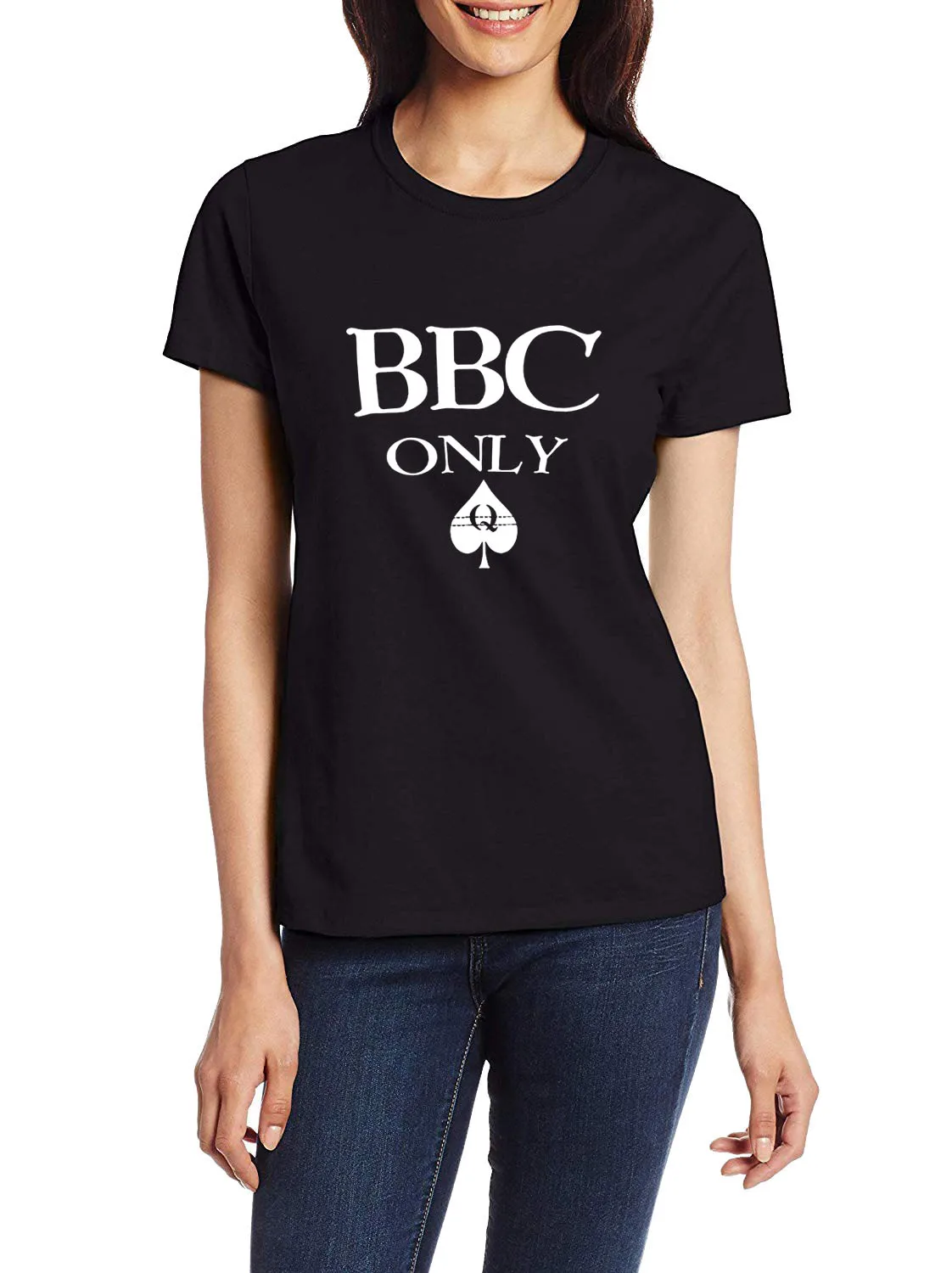 

Spade Queen Graphic Humor Fun Flirty Harajuku Print T-shirt Women's Street Fashion Customizable High-Quality Cotton Tee Shirts