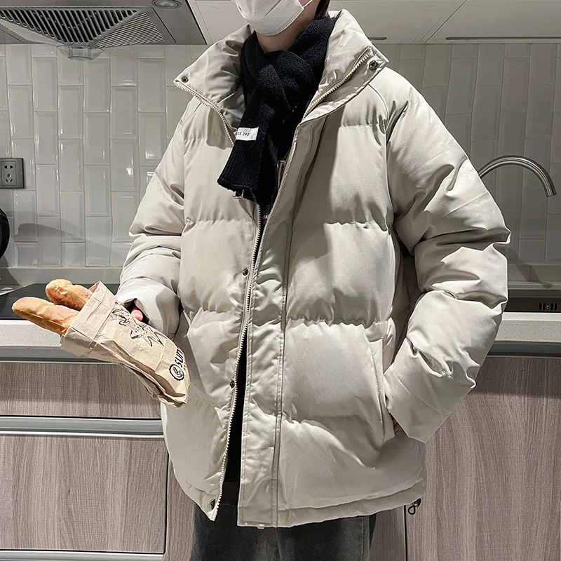 Winter Jacket Men Warm Fashion 4 Colors Casual Thick Down Jacket Men Streetwear Loose Short Coat Mens Parker Large Size M-5XL