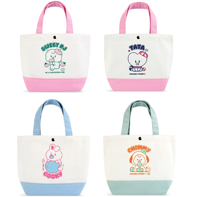 

Anime Kpop Bt21 Tata Cooky Chimmy Canvas Bag Kawaii Rj Koya Mang Handbag Shooky Tote Cartoon Lunch Bag Cute Pouch Girl Fans Gift