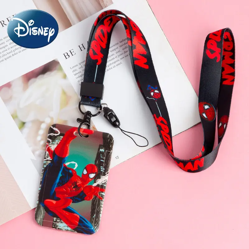 

Disney Mickey Mouse Cartoon ID Card Holder Minnie Student Campus Hanging Neck Bag Cute Bear ABS Anti-lost Original