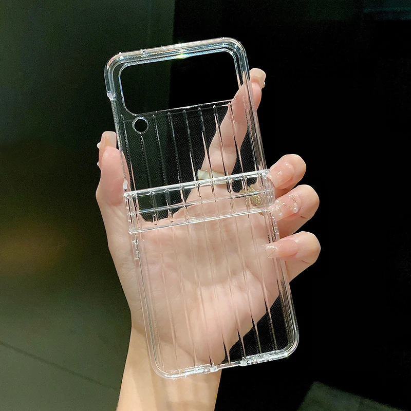 Streaks Suitcase Transparent Phone Case For Samsung Galaxy Z