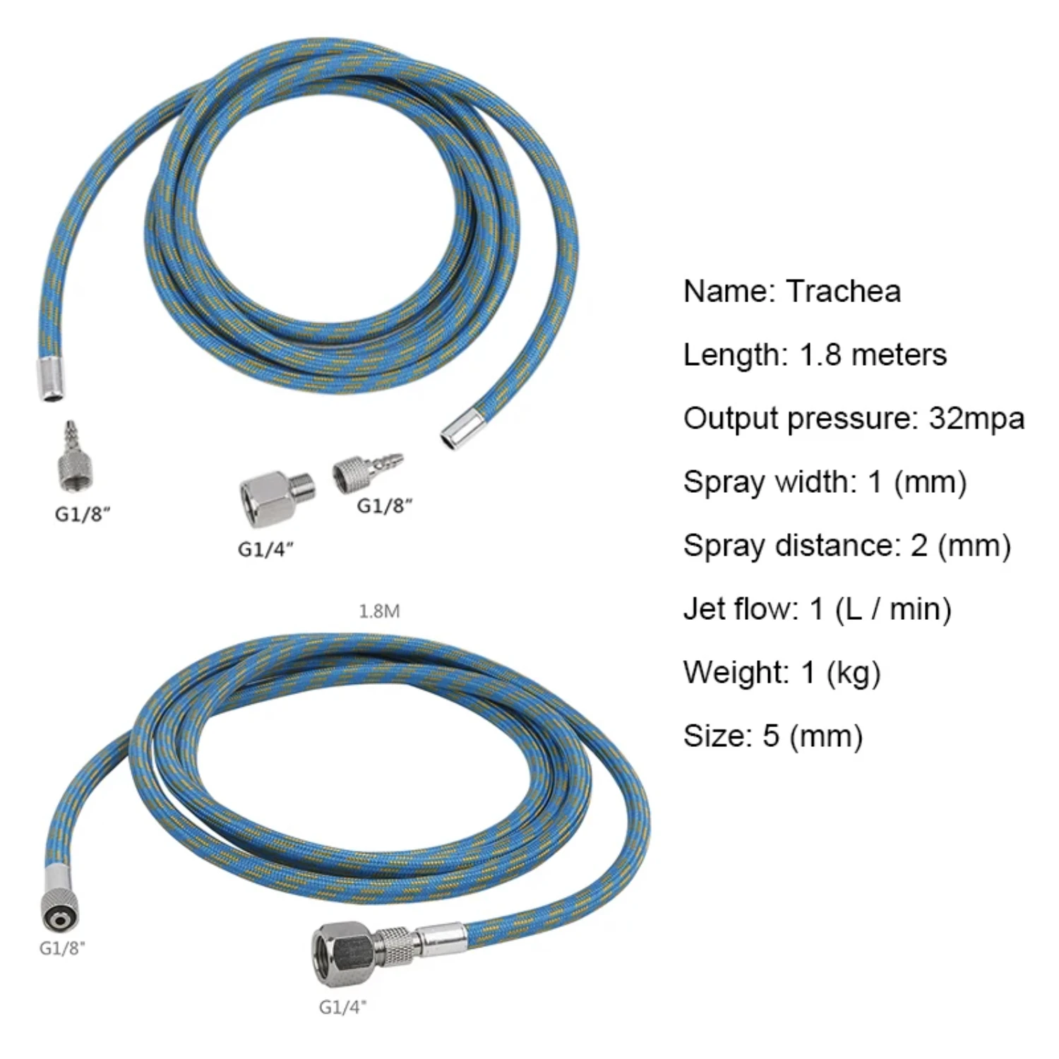 Spray Pen Airbrush Compressor Air Hose Bsp 180CM 1/8 Woven Pipe Nylon Braided High Quality Paint Gun Brush Kit Adapter