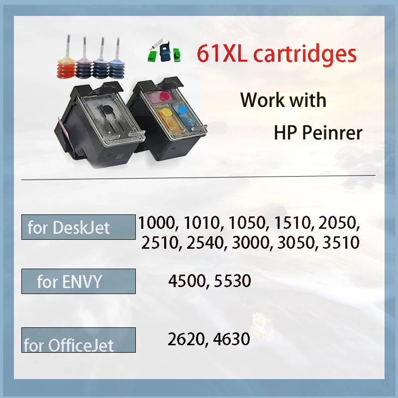 Совместимый картридж HP 61XL для принтера HP61 61 Envy 4500 4502 5530 и Deskjet 1050 2050 3050 3054 3000 1000