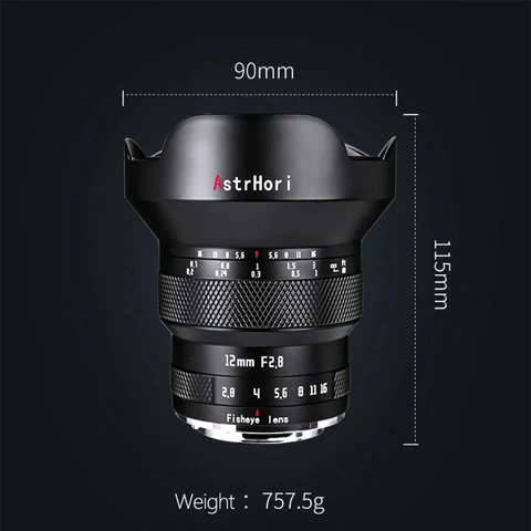 AstrHori 12 мм F2.8 объектив «рыбий глаз» полнокадровый