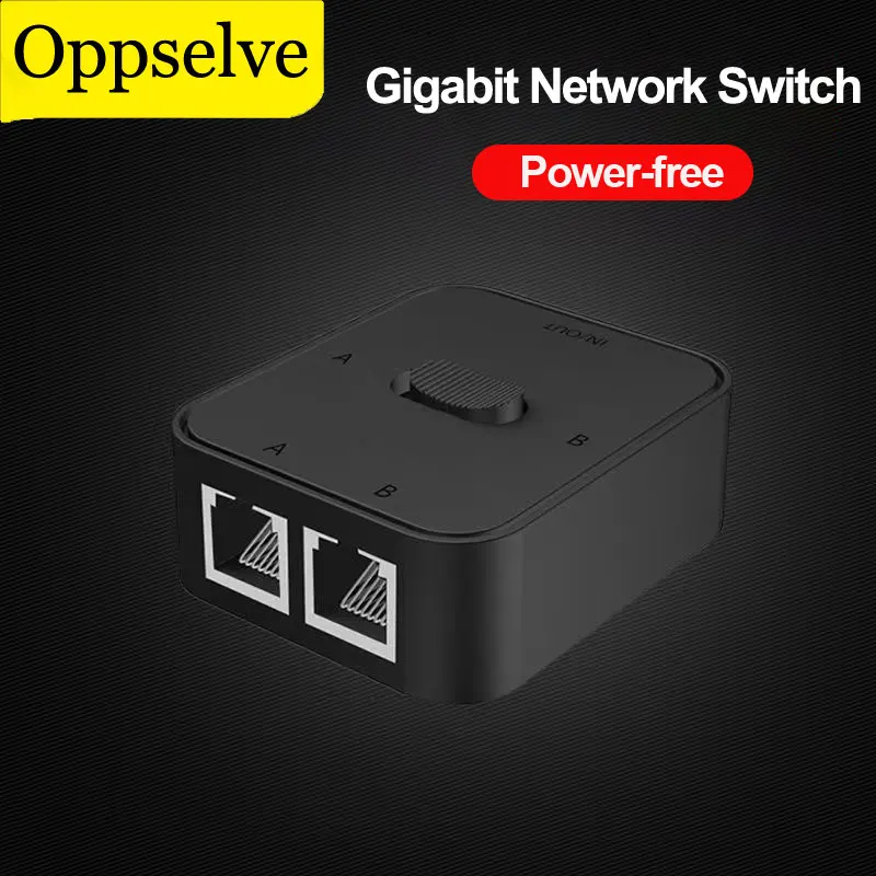 Switcher Ethernet Rj45 Lan Cat6 A 2 Porte Di Alta Qualità 1000Mbps 2 In 1 Out/1 In 2 Out Splitter Switcher Di Rete Esterno Interno