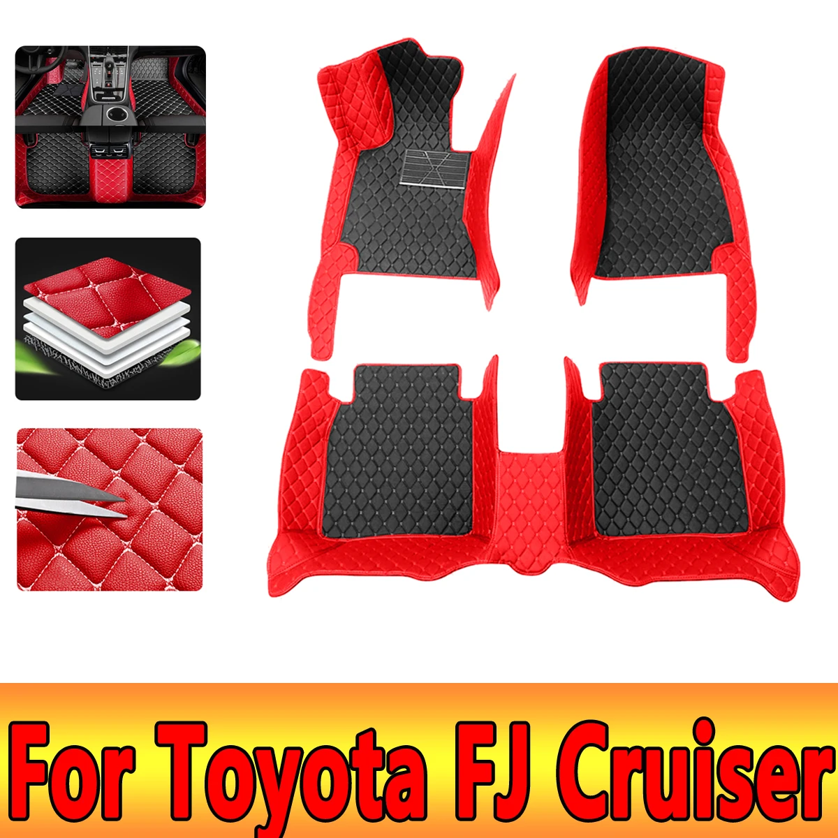 

Car Mats For Toyota FJ Cruiser XJ10 2007~2022 Auto Durable Carpet Rugs Leather Mat Waterproof Floor Pad Full Set Car Accessories