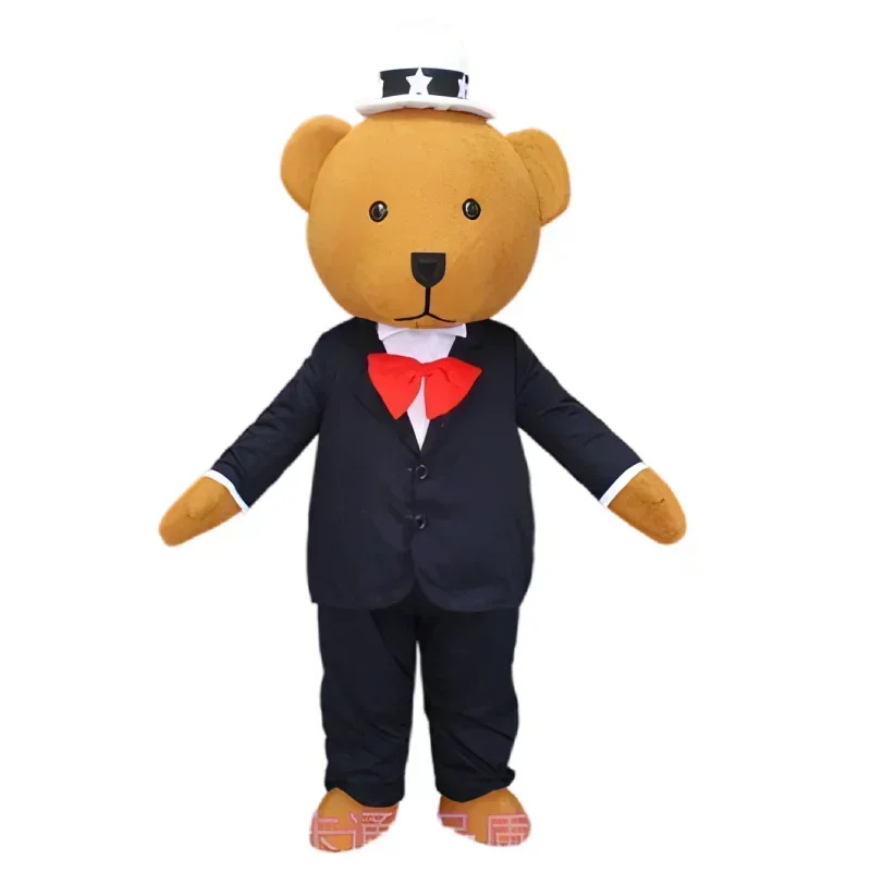 Взрослый джентльмен плюшевый мишка костюм талисмана для карнавальной вечеринки