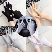 women spring summer uv protection breathable thin mittens cycling driving gloves sunscreen gloves half finger gloves