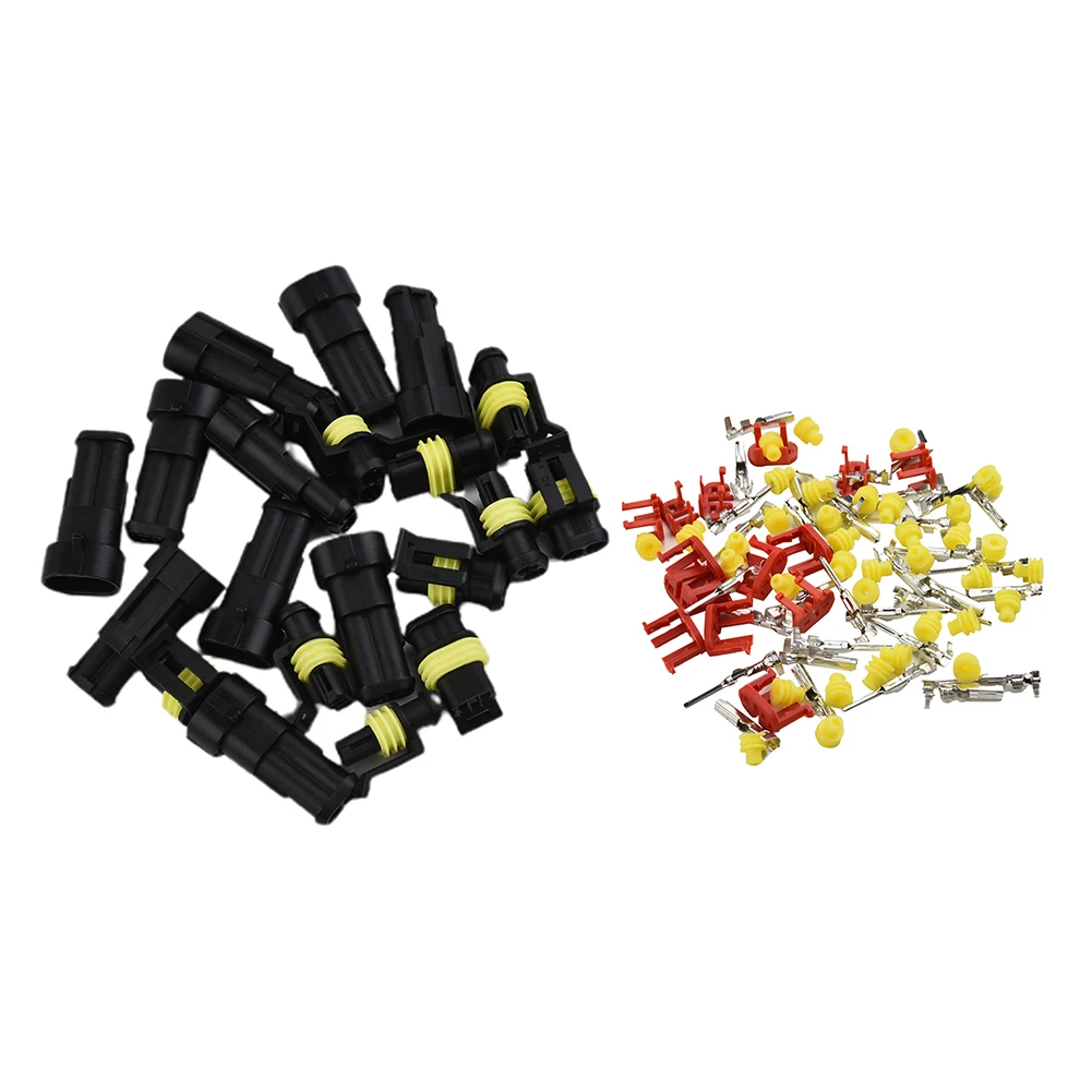 

Terminals Set 10pcs 2-Pin Way Car Auto Waterproof Connector Electrical Plug Socket Kit Accessories Male Practical