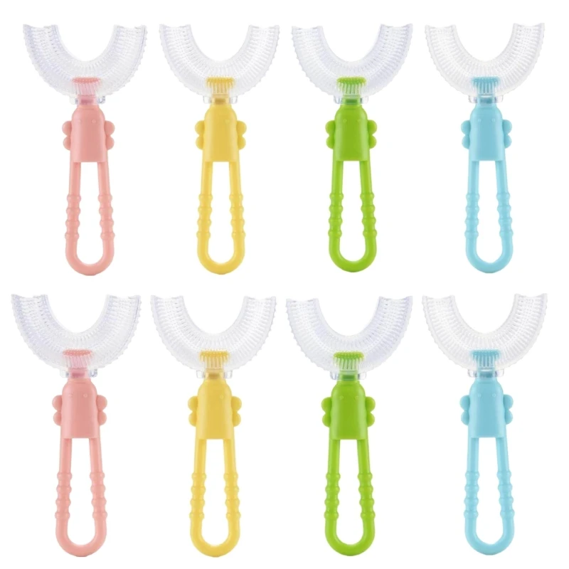 

360° Teeth Cleaning U-Shaped Toothbrush Kid Toddler-Children Manual Training Tooth Brush Food Grade Soft Brush Wholesale