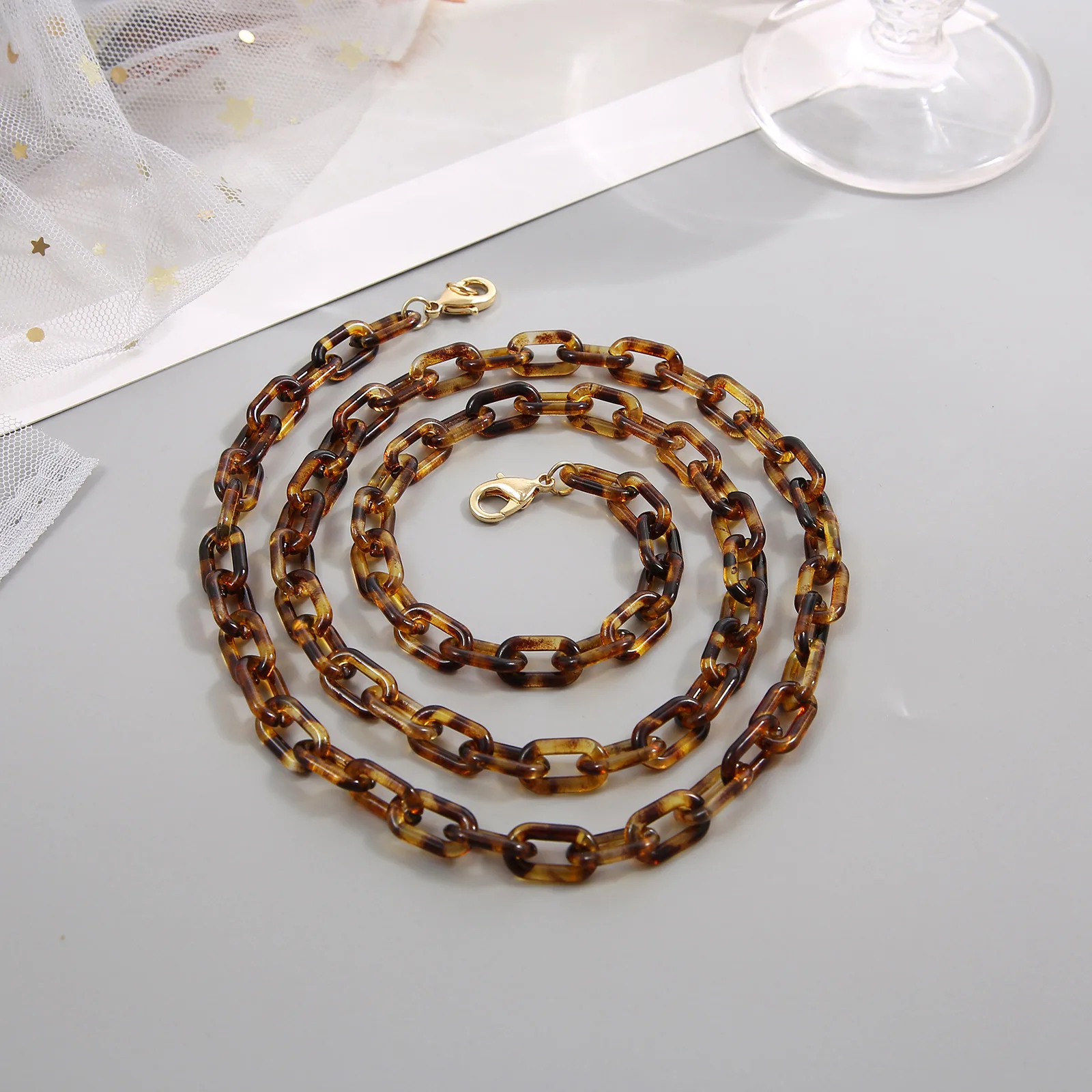 

Punk Acrylic Glasses Chains Holder Cord Reading Sunglasses Chain Women Largands Eyeglasses Hanging Neck Chain Strap Rope