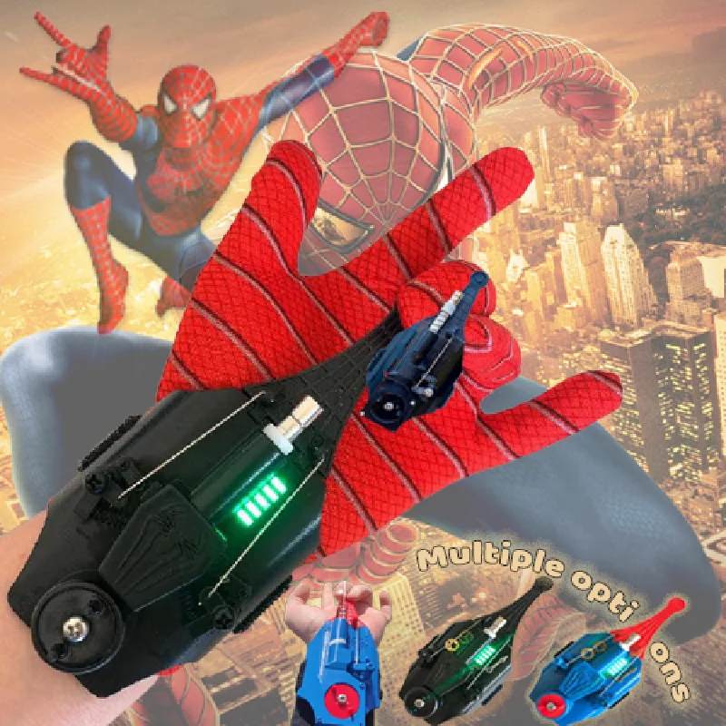 

Genuine Marvel Superhero Spiderman Spinning Launcher Genuine Spinning Rope Spider Silk Launching Spinner Black Technology Toy