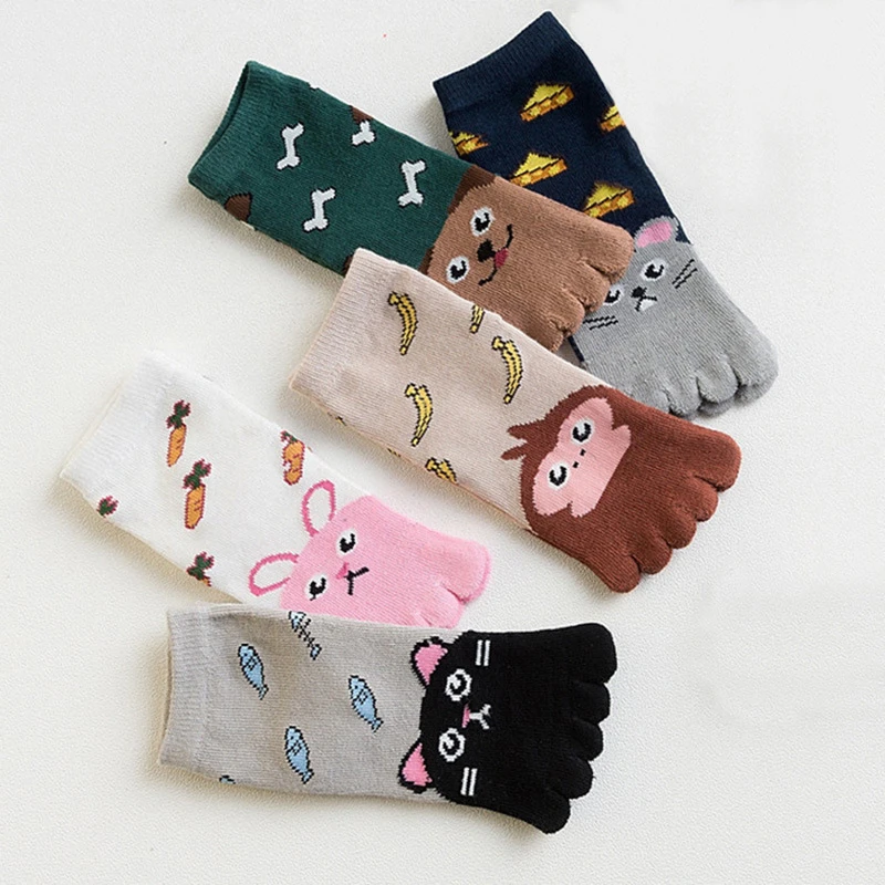 

Children Kids Girls Boys Toe Socks Cute Cartoon Cotton Baby Kid Girl Boy Toddler Warm Autumn Spring Five Finger Sock 3-12Y