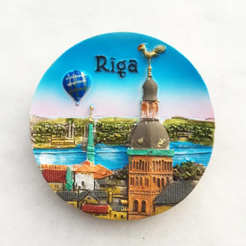 

Magnetic Stickers for Home Decoration Latvia Riga Fridge Magnets Tourist Souvenir Magnets for Refrigerators 3d Resin Landmark