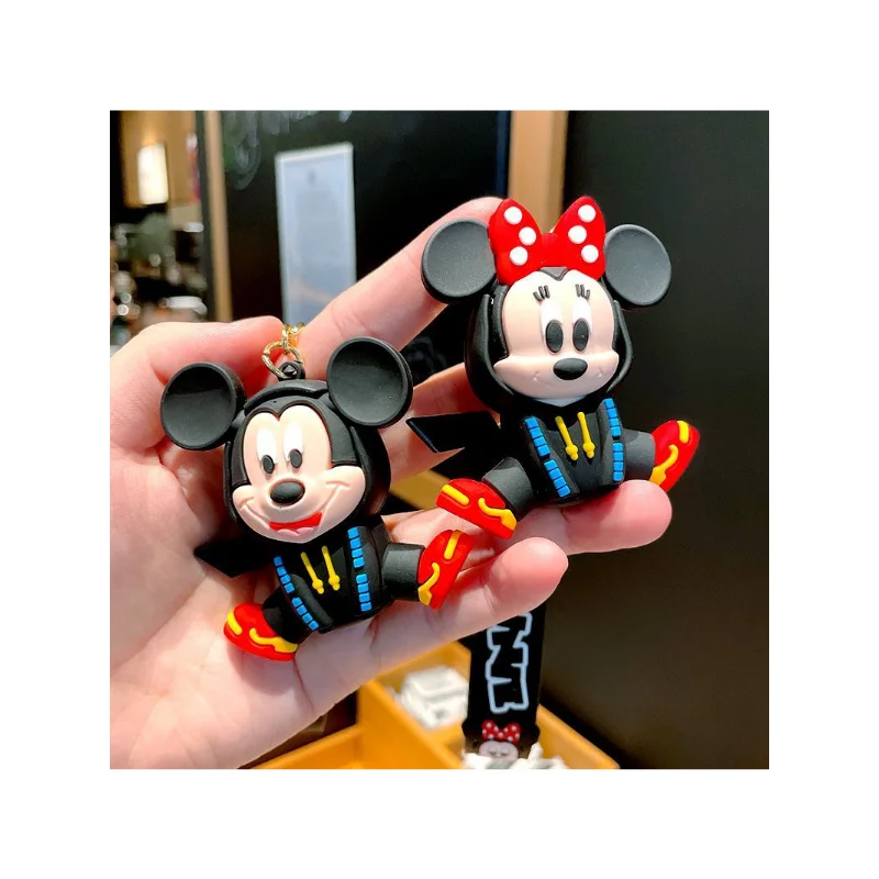 

Disney New Hoodie Version Mickey Minnie Cute Cartoon Stereoscopic Keychain Exquisite Couple Doll Schoolbag Pendant Lovely Wind