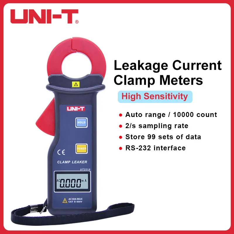 

UNI-T AC Leakage Current Clamp Meter Auto Range 600A Ammeter LCD Display High Sensitivity Multimeter UT251A UT251C