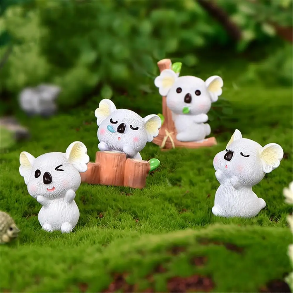 

Active Poses Koala Figurine Vivid Appearance Resin Fairy Garden Cheerful Miniature Koala for Desktop