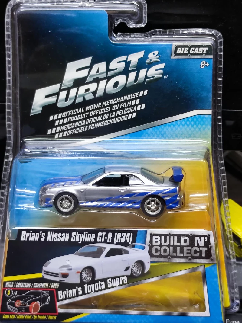

Литой металлический автомобиль Jada 1:64, Nissan Skyline GT-R R34, игрушечный автомобиль из сплава для детей, поделки, коллекция украшений