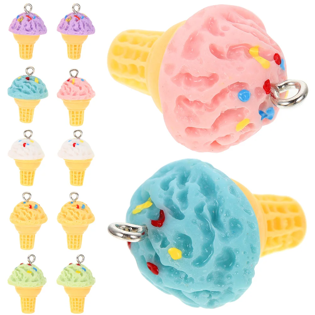 

24Pcs Pendant Resin Jewelry Accessories Charm Ice Cream Charms Food Charms for Friends Crafting Diy
