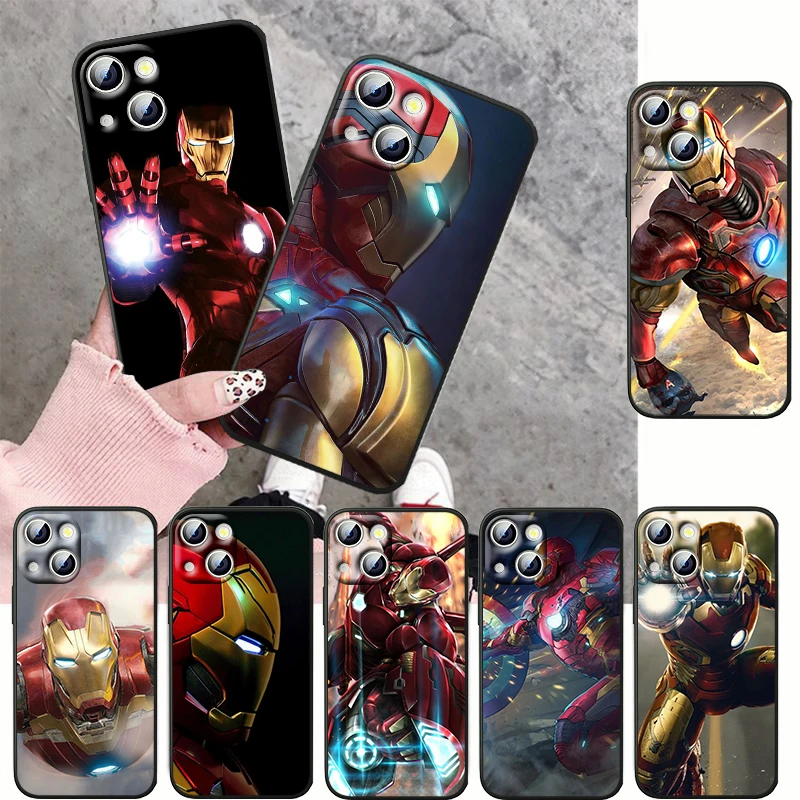 

Marvel Iron Man Cool For Redmi K50 K40 K30 K20 Go S2 6Pro 5 Plus 4X 5G Silicone Soft Shockproof Black Phone Case