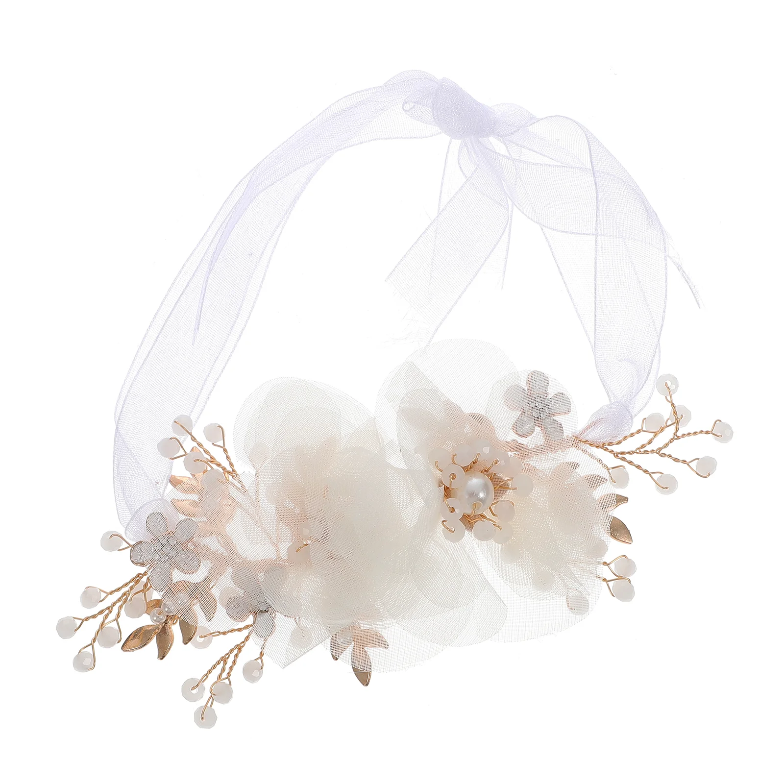 

White Corsage Flower Wrist Bracelet Flowers Wedding Bridesmaids Hand Bridegroom