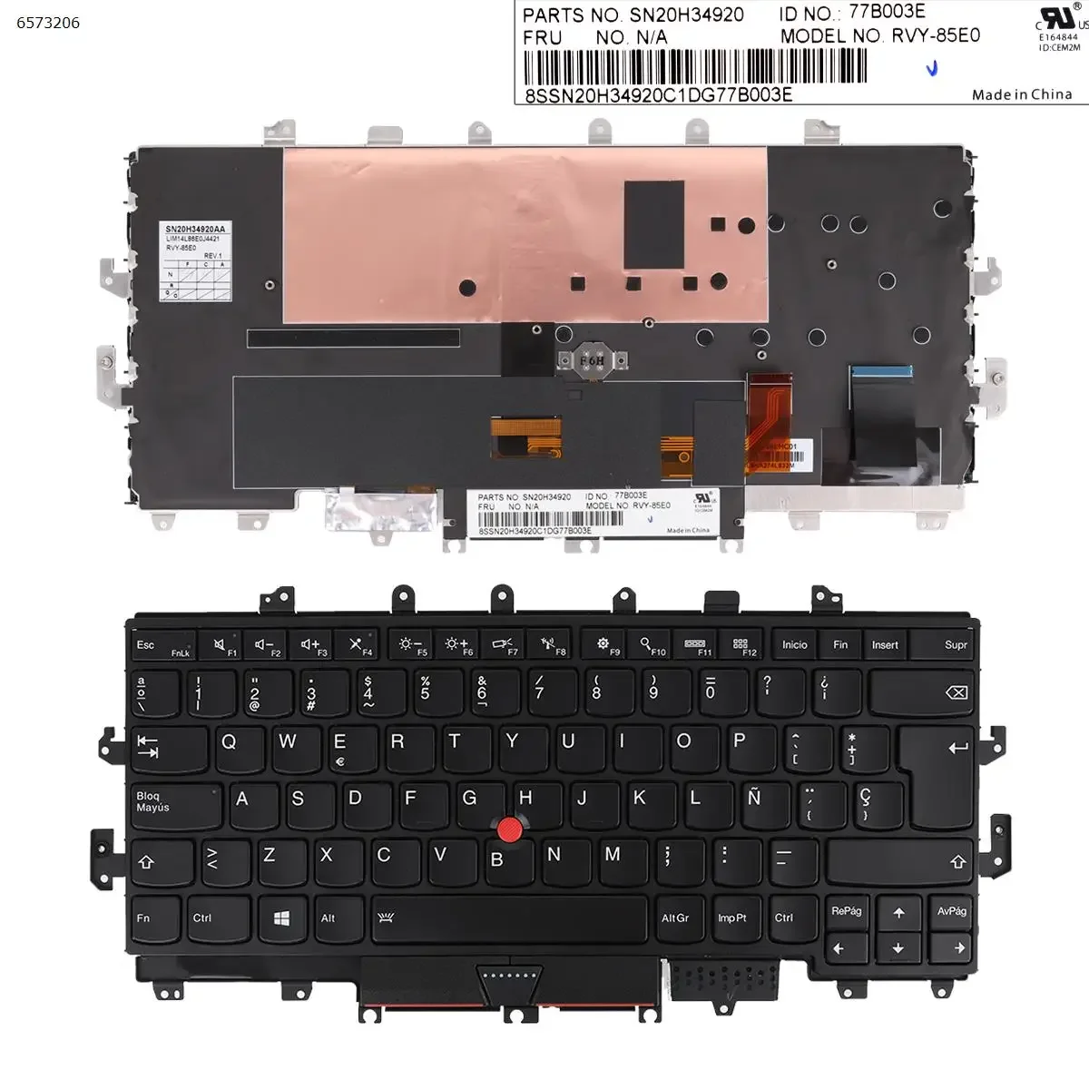 

SP Laptop Keyboard for LENOVO THINKPAD Yoga X1 1st Gen 2016 BLACK FRAME BLACK with point backlit