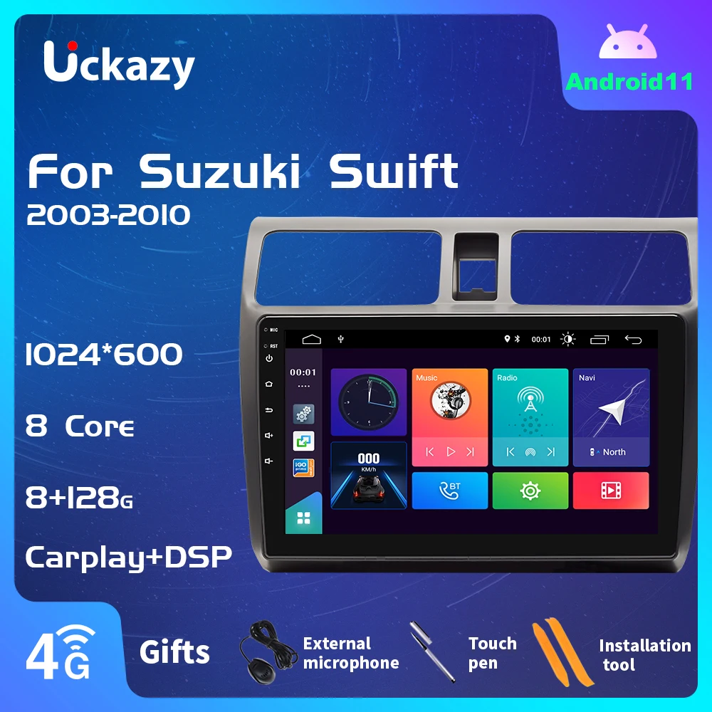 Автомагнитола Uckazy 8 ядер 6 ГБ 2 Din Android 11 мультимедийный плеер для Suzuki Swift 2005 2006 2007