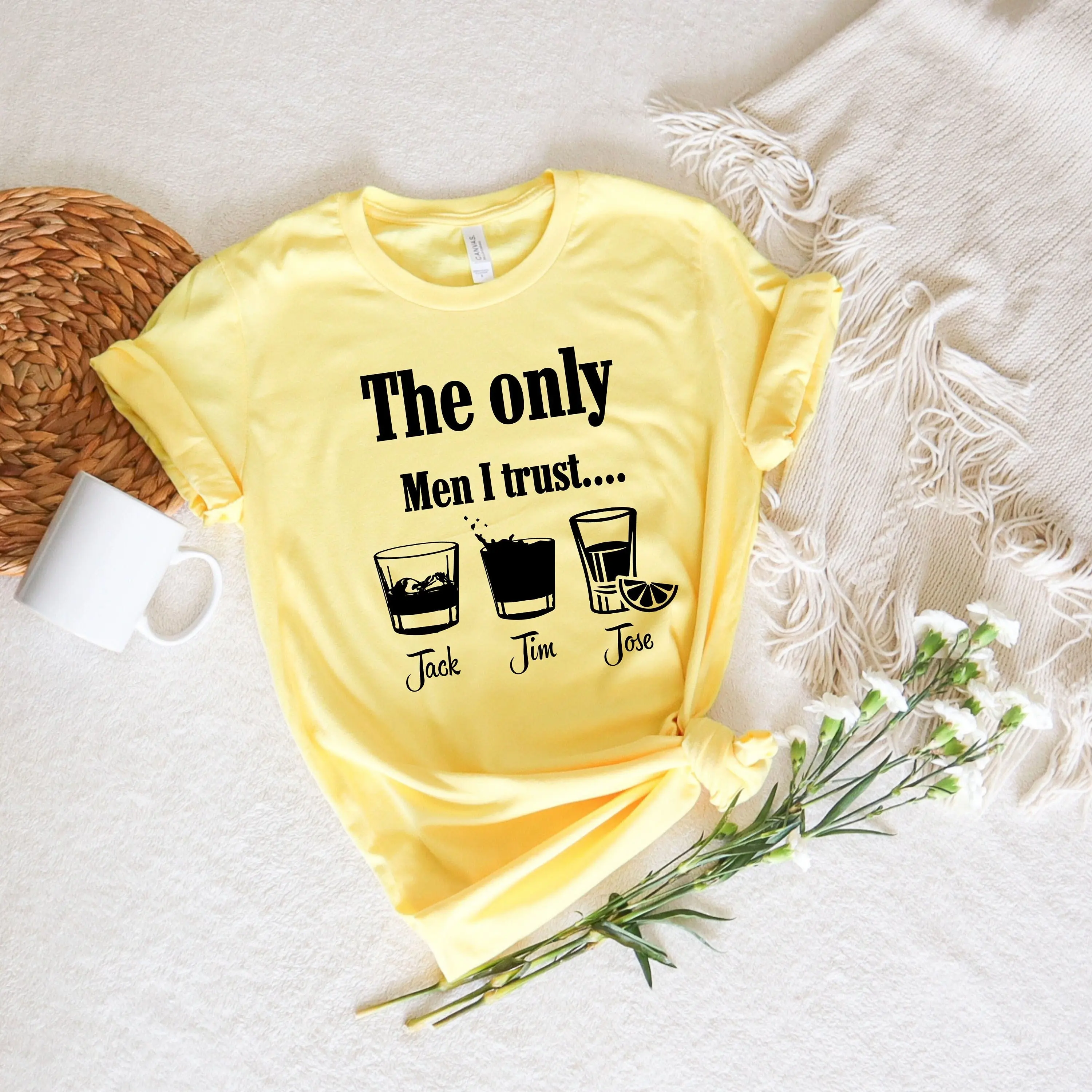 Funny Drinking T Shirt The Only Men I Trust Beer Alcohol Day