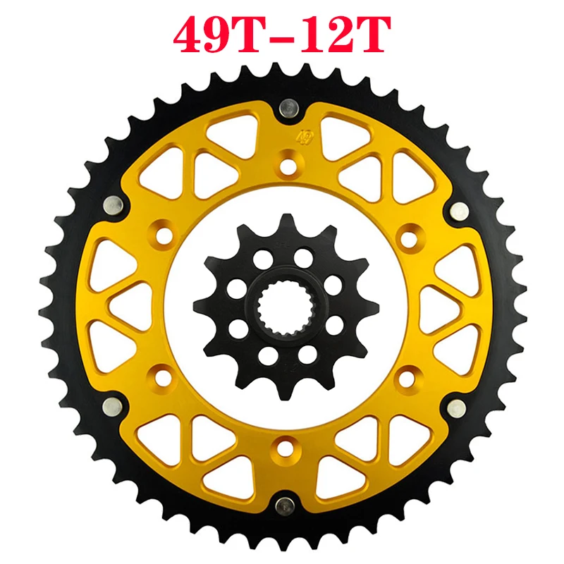 Передняя и задняя звездочка мотоцикла 45T~52T 12T для SUZUKI RM125 RM-Z250 RMZ250 N P R S T K6 K7 K8 K9 L0 L1 K4
