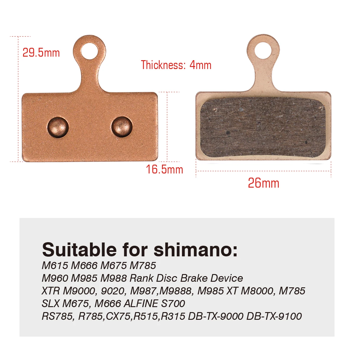 Дисковая тормозная колодка SUNTNUR спеченный велосипедный для SHIMANO XTR DEORE XT SLX REORE M615