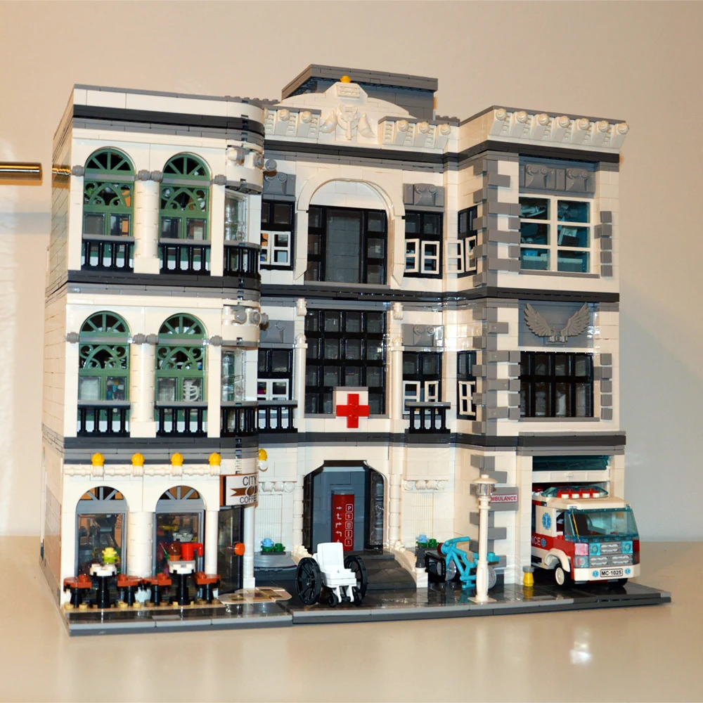 Креативный эксперт уличный вид кубики Moc больничные дома блоки для экстренной
