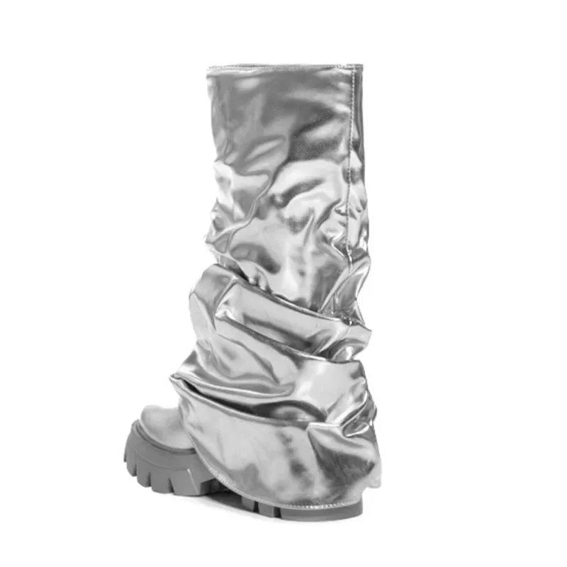 Arden Furtado 2024 металлические кожаные средние ботинки современные на платформе с