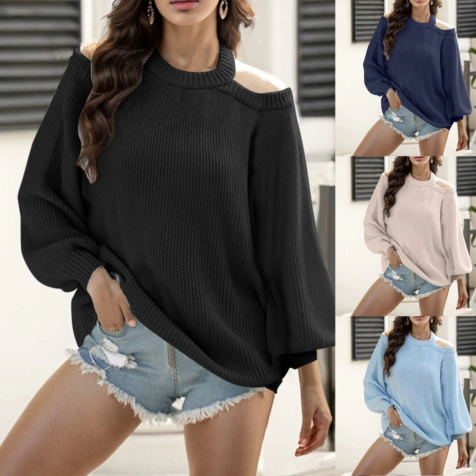 

Womens Heart Hollow Knit Round Neck Halter Neck Off Shoulder Sweater Womens Sweaters And Sweatshirts