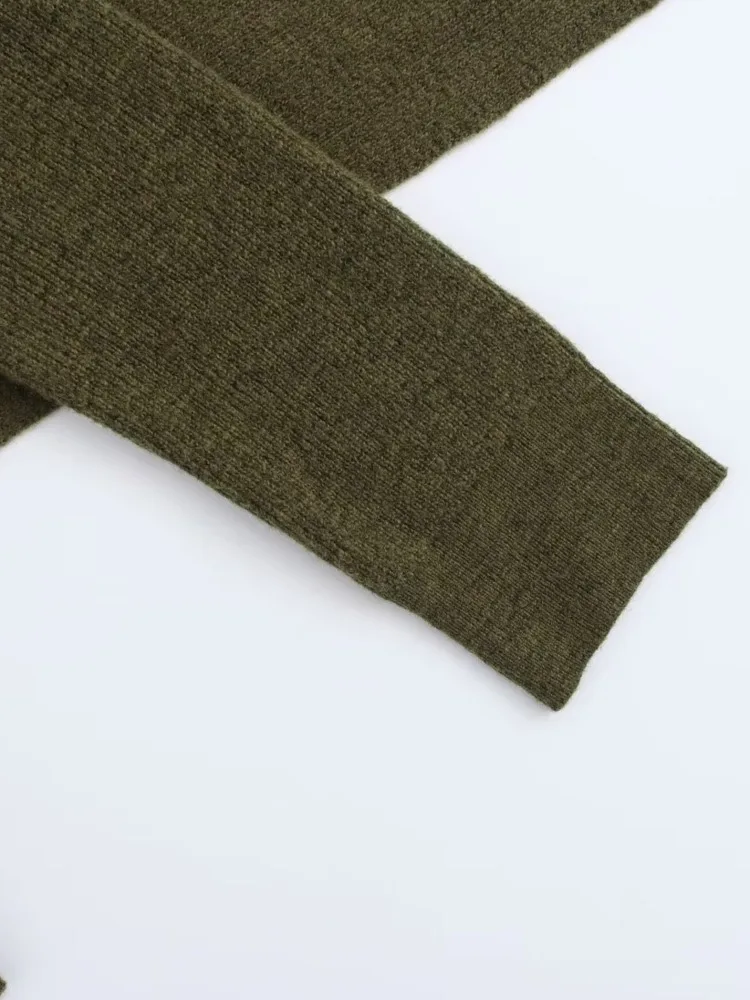 Женский вязаный свитер EAM с круглым вырезом и длинными рукавами летучая мышь