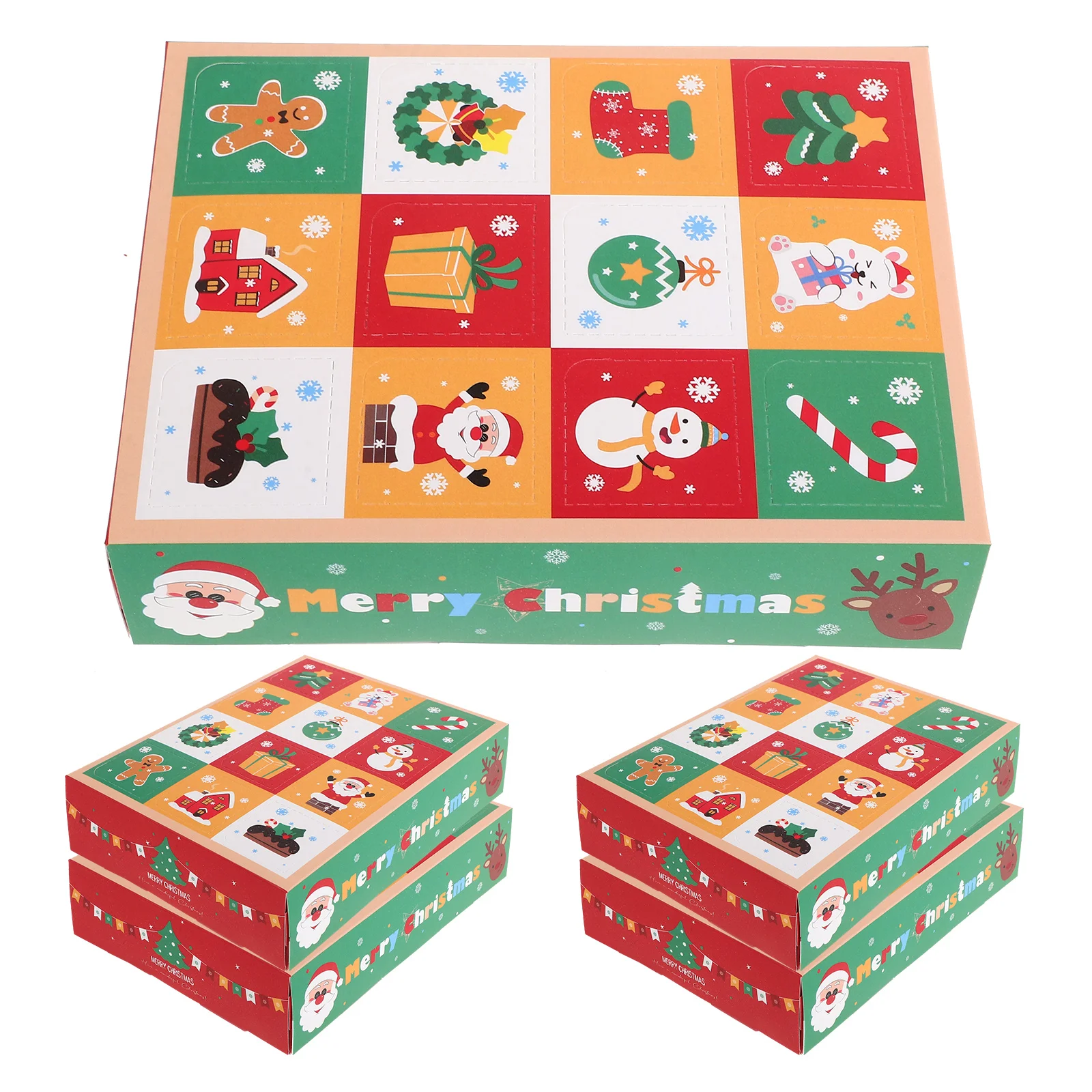 5 Pcs Countdown Paper Candy Containers Wrapping Boxes Party Favors Christmas Packaging Case