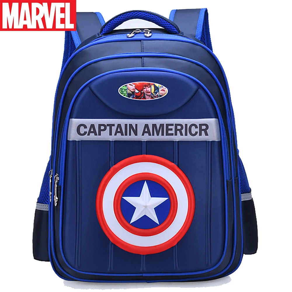 Вместительные школьные ранцы Marvel для мальчиков, рюкзаки с капитаном Америка, Человек-паук, детская модная сумка