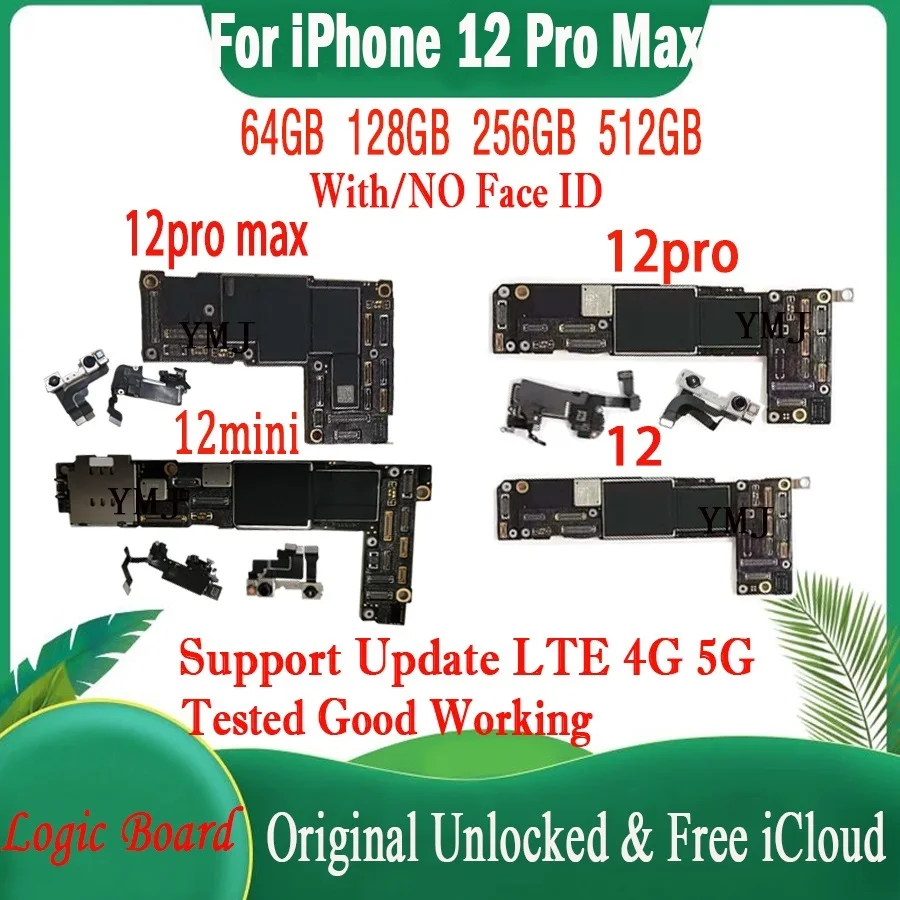 

Материнская плата для iPhone 12 MINI 11 12 Pro Max, материнская плата с обновлением логической платы для iPhone, системная плата с определением iCloud, Рабочая Сеть сотовой связи, 2023
